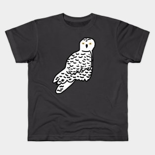 Snowy Owl Digital Drawing Kids T-Shirt